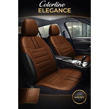 Trobus Chevrolet Cruze 2009 ve Sonrası Uyumlu Colorline Elegance Deri Taba Siyah Koltuk Kılıfı