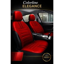 Trobus Hyundai Kona 2017 ve Sonrası Uyumlu Colorline Elegance Deri Kırmızı Siyah Koltuk Kılıfı