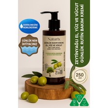 Naturix Zeytinyağlı Nemlendirici Krem 250 ml – El, Yüz & Vücut Losyonu Hassas Ciltler Için Besleyici