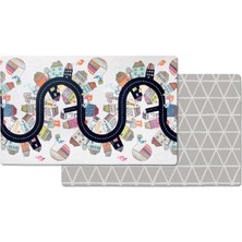 Die Grup Skip Hop Çift Taraflı Oyun Halısı Oyun Matı Köy