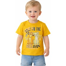 Pıtırcık Erkek Çocuk Aslan Desenli Hardal Renk Kısa Kol Tişört