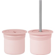 Die Grup Oioi Ham+Hüp Pipetli Silikon Bardak Seti Pinky Pink / Powder Grey