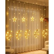 Midas Toptan Home Hilal Yıldız Perde LED Işık 2 Modlu Sıcak Beyaz Dekoratif Aydınlatma