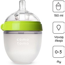 Die Grup Comotomo Antikolik Silikon Biberon 150 ml 0-3 Ay Yeşil
