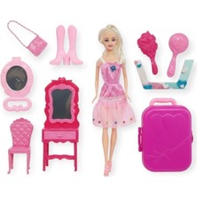 Die Grup Anlily Makyaj Seti ve Seyahat Bavullu Bebek Seti - 02454