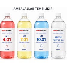 Tekno İstanbul Ph 4.01 -7.01 - 10.01 Saf Su (Distile Su) Kalibrasyon Sıvıları 2 Litre