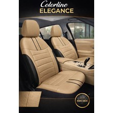Trobus Volkswagen Golf 2003 ve Sonrası Uyumlu Colorline Elegance Deri Bej Siyah Koltuk Kılıfı