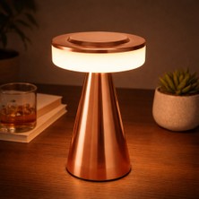 CoverZone PC8235 | Dekoratif Masa Lambası Type-C Şarjlı Kablosuz LED Gece Lambası Dokunmatik Açma Kapama Modern Tasarım Ortam Aydınlatma Masa Üstü Işık Ev Ofis Kullanımı 19CM x 12CM