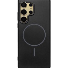 Fenza Samsung Galaxy S23 Ultra Uyumlu Kamera Çıkıntılı Magsafe Wireless Şarj Özellikli Siyah Renkli Sert Sararmaz Silik