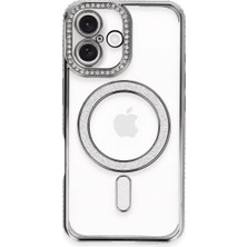 Eco Port Apple Iphone 16 Plus Kılıf Joke Simli Magneticsafe Kılıf - Gri