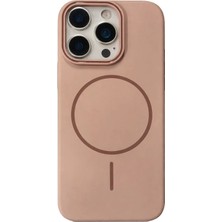 Fenza iPhone 13 Pro Max Uyumlu Kamera Çıkıntılı Magsafe Wireless Şarj Özellikli Gold Renkli Sert Sararmaz Silikon Kılı