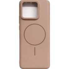 Fenza Xiaomi 13 Pro Uyumlu Kamera Çıkıntılı Magsafe Wireless Şarj Özellikli Gold Renkli Sert Sararmaz Silikon Kılıf
