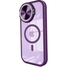 Eco Port Apple Iphone 14 Pro Max Kılıf Teleskop Lens Magsafe Silikon Kapak - Derin Mor