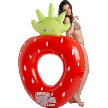 Die Grup Jilong Infatable Simit Yatak Çilek Desenli Jumbo 37342