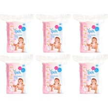 İpek Ipek Bebek Temizleme Pamuğu 60'lı 6 Paket Ekstra Yumuşak Dokulu Hassas Ciltler İçin