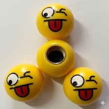 Midkan Dil Çıkartan Emoji Sibop Kapağı 4 Adet
