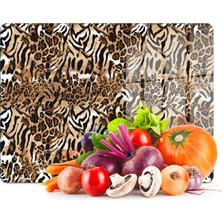 Decovetro Cam Kesme Tahtası ve Sunumluk Leopar Desenli 40 x 30 cm