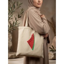Geleneksel Filistin Karpuzlu Filistin Haritası Dijital Baskılı El Hambez Çanta 35*40 cm