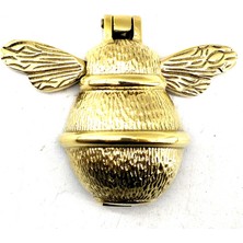 Die Grup Antika Tarz Dekoratif Pirinç Arı Kapı Tokmağı, Taktak - KÜÇÜK,123X150MM, Sarı