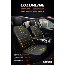 Trobus Mercedes A Serisi 2017 ve Sonrası Uyumlu Colorline Sport Deri Siyah - Sarı Koltuk Kılıfı