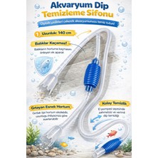 Papağanhane Akvaryum Dip Temizleme Sifonu 140 cm Hortumlu Balık Korumalı