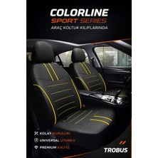 Trobus Fiat 500X 2014 ve Sonrası Uyumlu Colorline Sport Deri Siyah - Sarı Koltuk Kılıfı