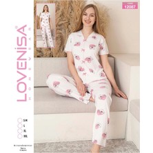 Pms Lovenisa 12087 Kadın Kaşkorse Düğmeli Pijama Takımı