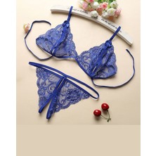 Pms Kadın Mavi Dantelli Sütyen Külot Takımı