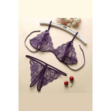 Pms Kadın Mor Dantelli Sütyen Külot Takımı