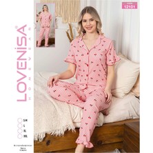 Pms Lovenisa 12101 Kadın Bürümcük Düğmeli Pijama Takımı
