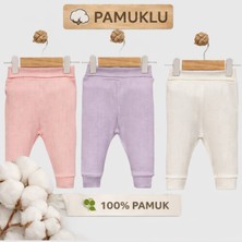 Angeltouch %100 Pamuklu Tek Alt Pantolon Patiksiz Raporlu 3'lü Set Erkek Kız Bebek