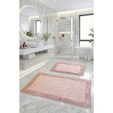 Feel Home Pamukkent Kaymaz Taban, Süper Emici 2'li Pamuk Ultra Lüks Banyo Paspası Seti