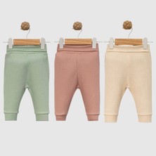 Angeltouch %100 Pamuklu Tek Alt Pantolon Patiksiz Raporlu 3'lü Set Erkek Kız Bebek