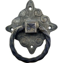 Die Grup Antika Tarz Dekoratif Pirinç Mobilya Kulbu, Kapı Kilit Halkası - 94X97 Mm, Büyük, Oksit