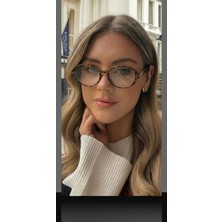 Macerati, Kadın Leopar Çerçeveli Blue Block Mavi Işık Filtreli Ekran Gözlüğü,gözlük Kabı Hediyeli