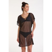 Pms Argento 2095-3001 Kadın Aksesuarlı Kısa Kaftan