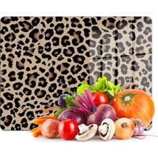 Decovetro Cam Kesme Tahtası ve Sunumluk Leopar Desenli 40 x 30 cm