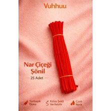 Vuhhuu Nar Çiçeği Şönil Tel (Pipe Cleaner) Hobi Malzemesi – El Işi ve Çiçek Yapımı Için