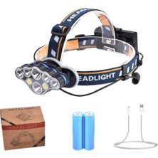 Die Grup PS-888 Güçlü USB Şarj Edilebilir Profesyonel 8 Modlu 6000 Lümen 8 LED Su Geçirmez Kafa Lamb