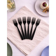 Plastik Çatal Siyah 25'Li