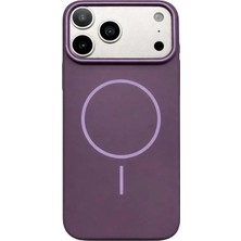 Fenza iPhone 17 Pro Max Uyumlu Kamera Çıkıntılı Magsafe Wireless Şarj Özellikli Mor Renkli Sert Sararmaz Silikon Kılı