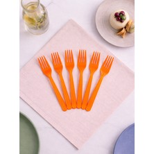 Plastik Çatal Turuncu 25' Li