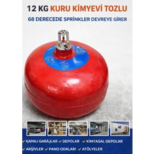 Santral 12 kg Sprinkerli Tavan Tipi Abc Tozlu Otomatik Yangın Tüpü