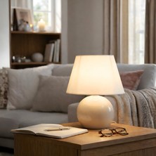 Homing Carpi Küre Metal Krem Kumaş Abajur