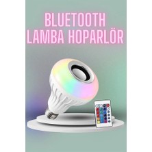 Sayarmarkt Kumandalı Rgb LED Işık Bluetooth Hoparlör Ses Lambası Renkli Ampul
