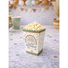 Parti Adresi Retro Temalı Karton Mısır Kutusu – Doğum Günü Popcorn Kutusu 8'li