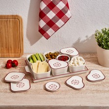 PremiumPort Red 15 Parça Oval Kahvaltılık Seti, Şık ve Fonksiyonel Tasarım