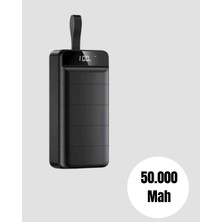 Sayarmarkt 50.000 Mah Kapasiteli Powerbank – Hızlı Şarj Destekli, 4 USB Portlu, LED Işıklı Taşınabili