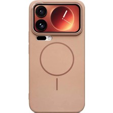 Fenza Xiaomi 17 Pro Uyumlu Kamera Çıkıntılı Magsafe Wireless Şarj Özellikli Gold Renkli Sert Sararmaz Silikon Kılıf