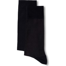 Kiğılı 2'li Pamuklu Likralı Esnek Desenli Ince Çorap Seti